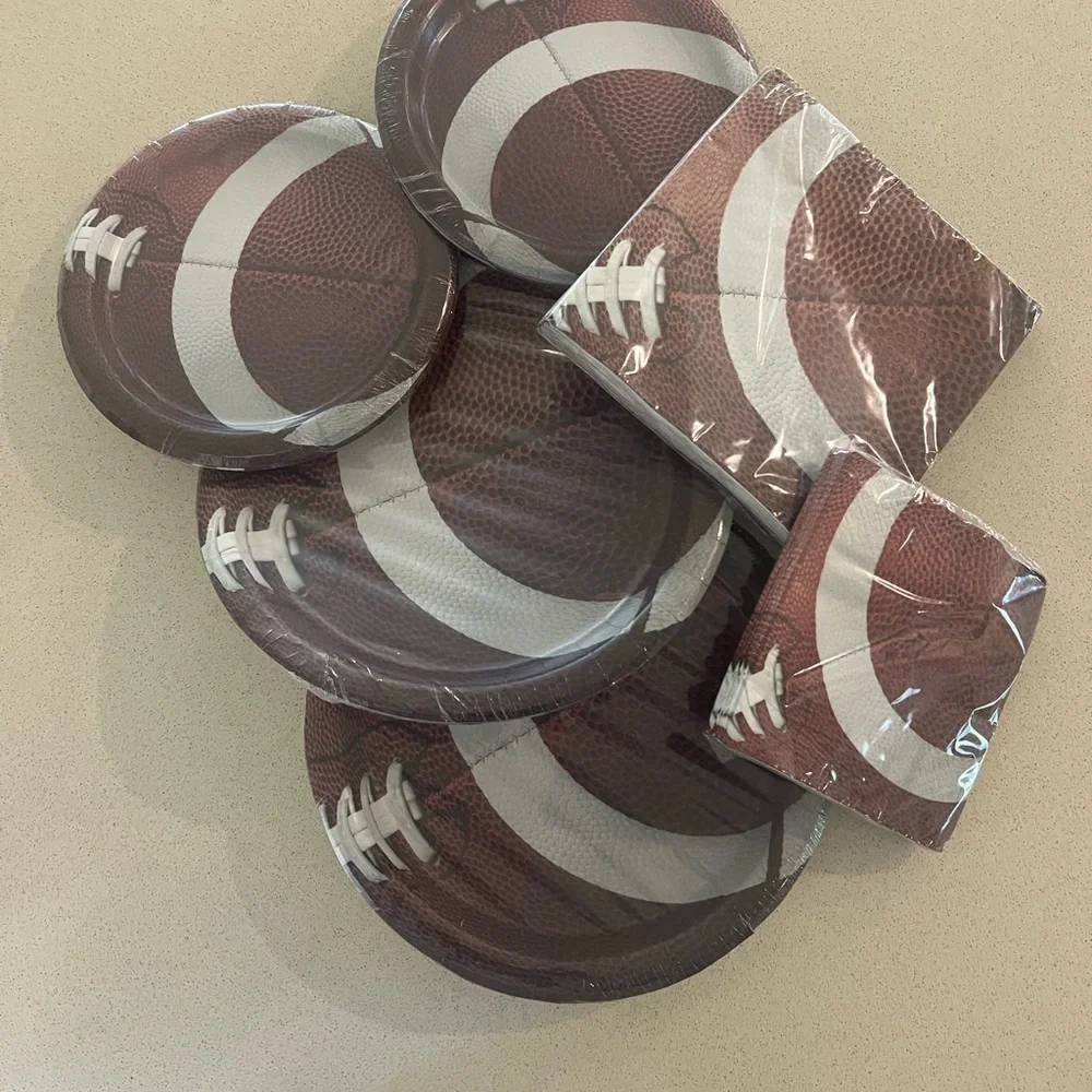 Super Bowl Football Party Plates and Napkins Set